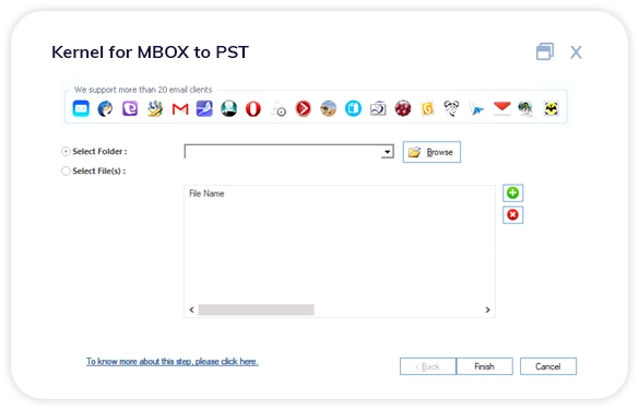 Click on Browse to add MBOX files.